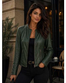Dámska kožená bunda 1192 mary green