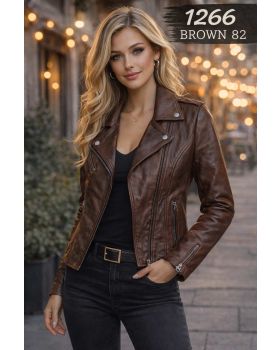 Dámska kožená bunda 1266 brown