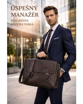 Kožená aktovka MESSANGER black