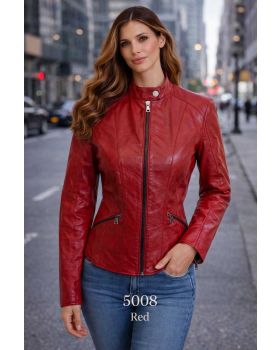 Dámska kožená bunda 5008 red