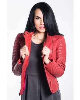 Dámska kožená bunda 1048 red