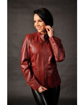 Dámska kožená bunda 1176 blood red