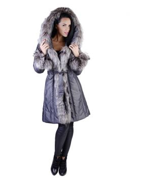 Textilný kabát s kožušinou ANKARA grey