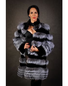Dámsky kožuch zajac-rex+fox 19-88
