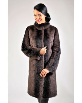 Dámsky kabát-norka 17-105 brown