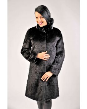 Kožušinový sveter norka 19-156 black