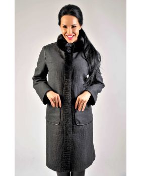 Dámsky kabát-norka 17-105 black