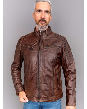 Pánska kožená bunda 8066 brown-188