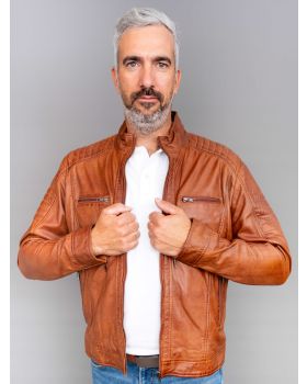 Pánska kožená bunda GUISEPPE cognac-91