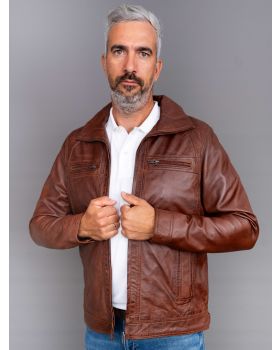 Pánska kožená bunda 8051 mocca