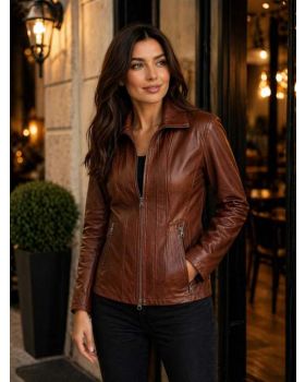 Dámska kožená bunda EMMA long
