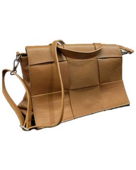 dámska kožená kabelka camel 6