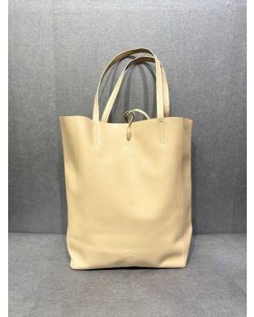 dámska kožená kabelka tote bag beige1
