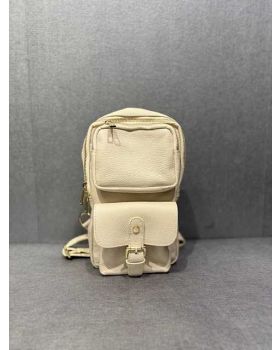 dámska kožená kabelka beige 12