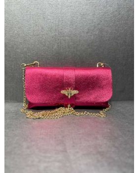 dámska kožená kabelka fuchsia