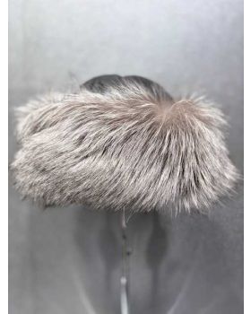 kožušinová čiapka blk/silver