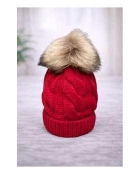 textilná čiapka PON-PON red 1