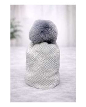 textilná čiapka PON-PON grey 7