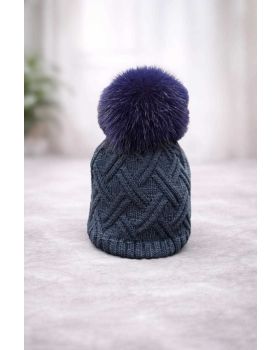 textilná čiapka PON-PON blue 2