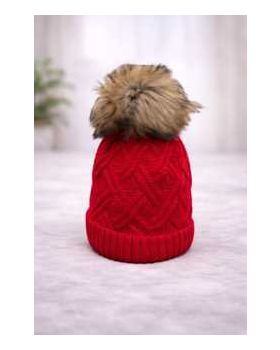 textilná čiapka PON-PON red 7