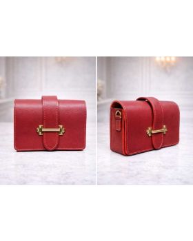 Dámska kožená kabelka bordo 19