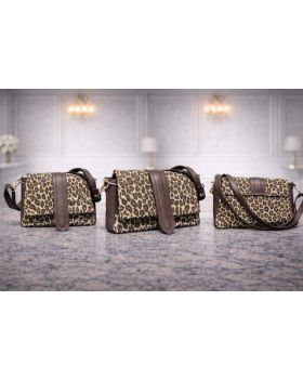 Dámska kožená kabelka leopard 6