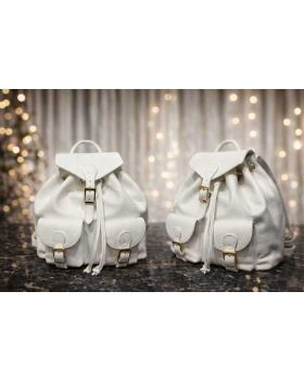 Dámsky kožený ruksak white 1