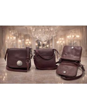 dámska kožená kabelka MX-1020 bordo