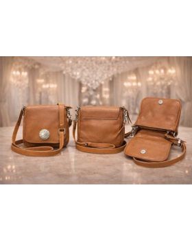 dámska kožená kabelka MX-1020 cognac