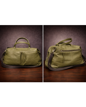 Cestovná kožená taška BS-6113 forest green