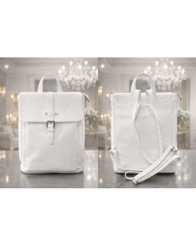 dámsky kožený ruksak white