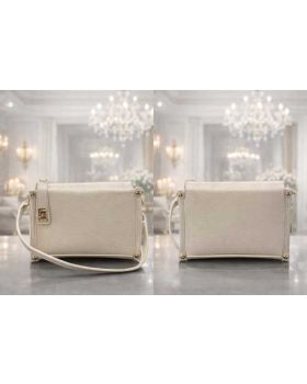 dámska kožená kabelka cream 2