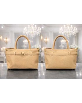 dámska kožená kabelka beige/taupe