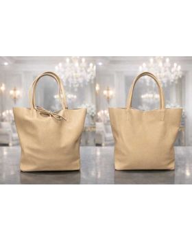 dámska kožená kabelka beige/taupe 3