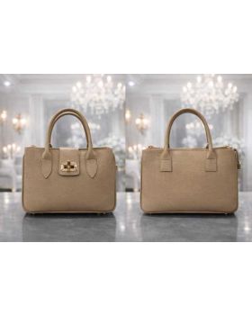 dámska kožená kabelka beige/taupe 5