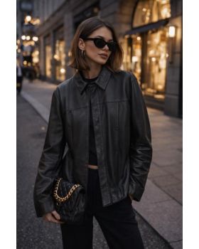 Kožená košeľa GIBSON black