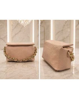 dámska kožená kabelka pink/beige