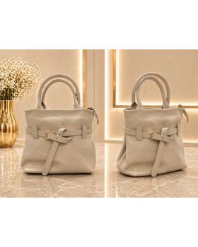 dámska kožená kabelka beige 5