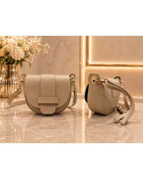 dámska kožená kabelka taupe 9