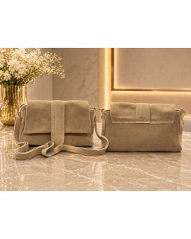 dámska kožená kabelka taupe 10