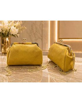 dámska kožená kabelka yellow 8