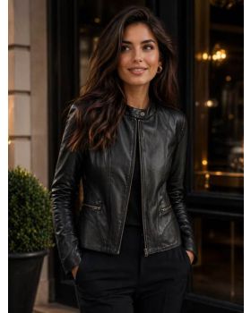 Dámska kožená bunda AMBREEN black