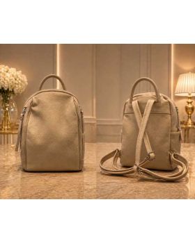 dámsky kožený ruksak taupe