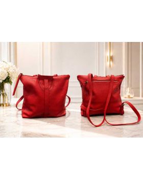 dámsky kožený ruksak red