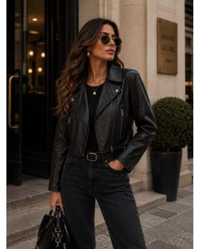 Dámska kožená bunda GB-7548 black