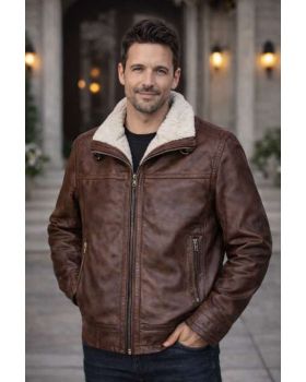 Pánska kožená bunda 5201 FUR brown