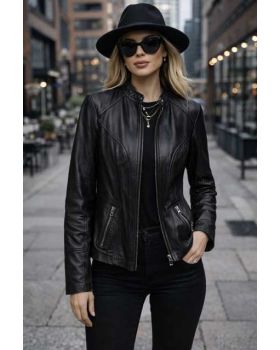 Dámska kožená bunda 1177 black