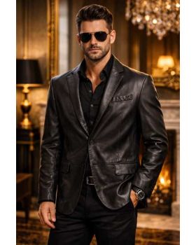 Pánske kožené sako 5053 black