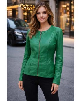 Dámska kožená bunda MADI green