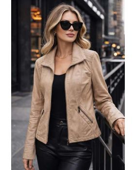 Dámska kožená bunda FELICE-2 vanila